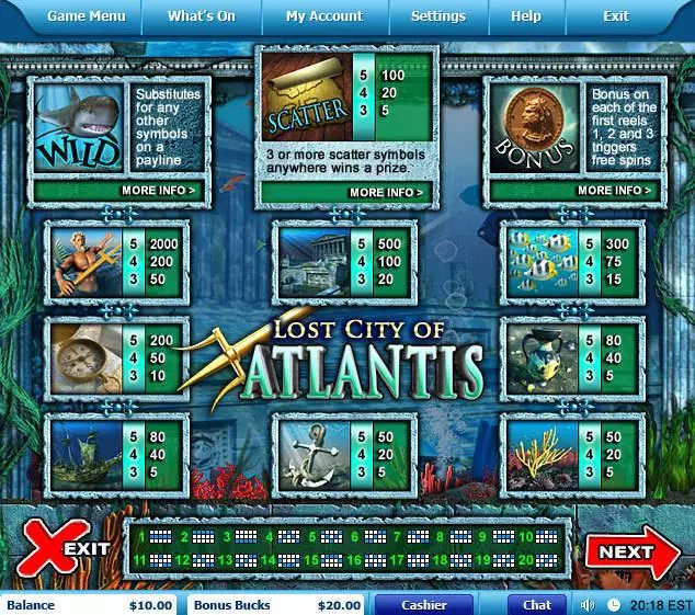 Lost City of Atlantis Leap Frog 5 Reel 20 Line
