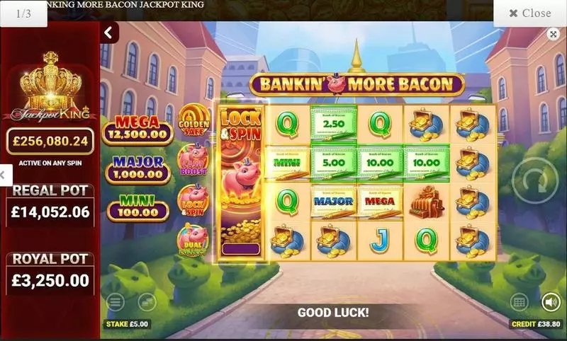Bankin' more bacon Jackpot King Blueprint Gaming 5 Reel 4096