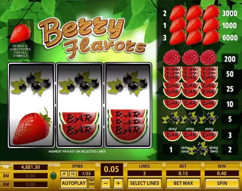 Berry Flavors Topgame 3 Reel 3 Line