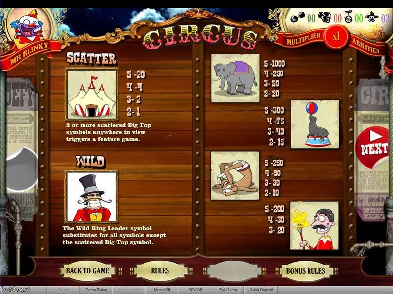 Circus bwin.party 5 Reel 20 Line