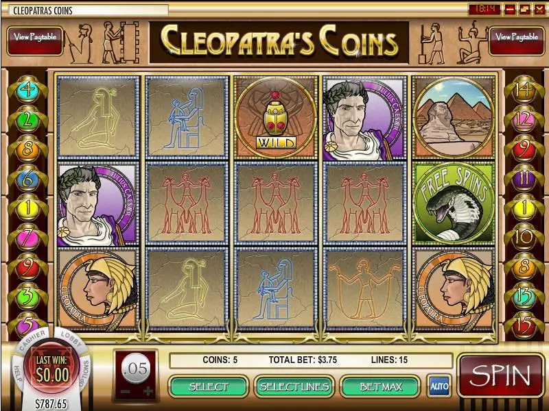 Cleopatra's Coin Rival 5 Reel 15 Line
