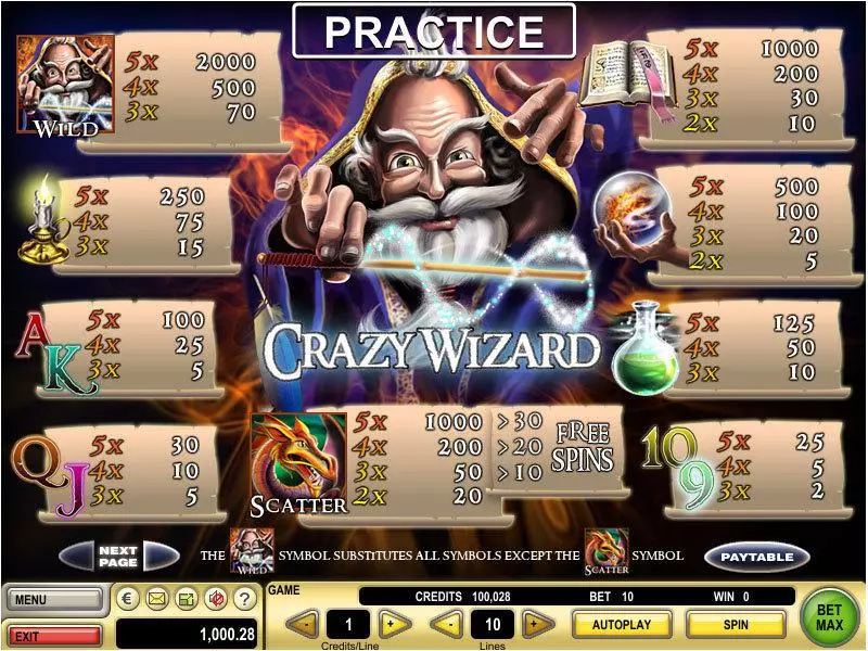Crazy Wizard GTECH 5 Reel 10 Line