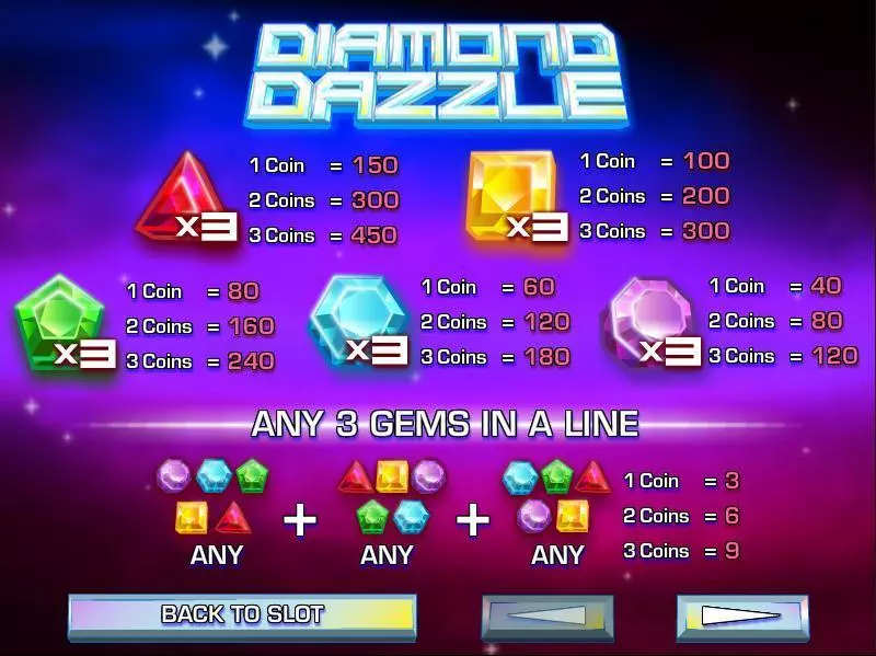 Diamond Dazzle Rival 3 Reel 1 Line