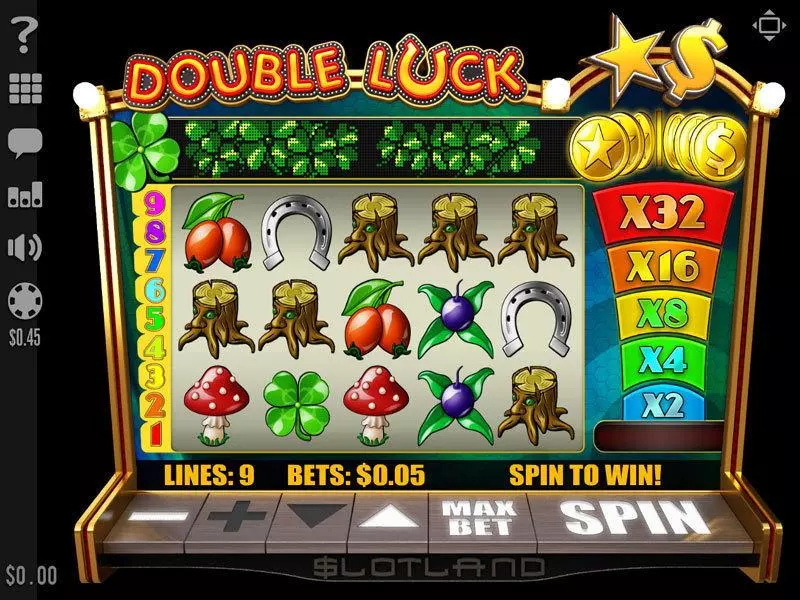 Double Luck Slotland Software 5 Reel 9 Line