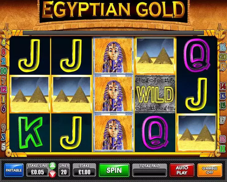 Egyptian Gold Games Warehouse 5 Reel 20 Line