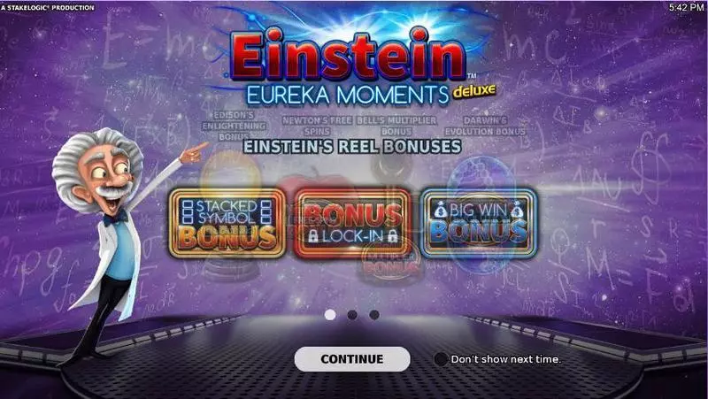 Einstein Eureka Moments StakeLogic 5 Reel 20 Line