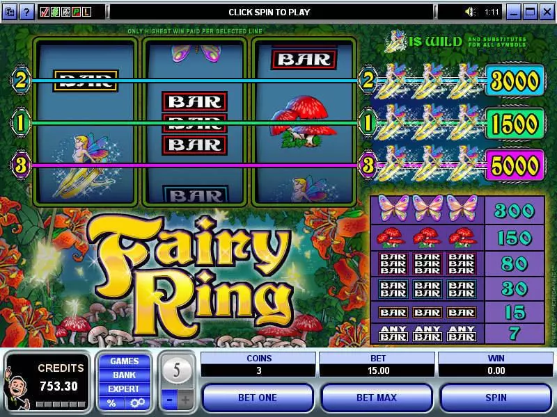 Fairy Ring Microgaming 3 Reel 3 Line