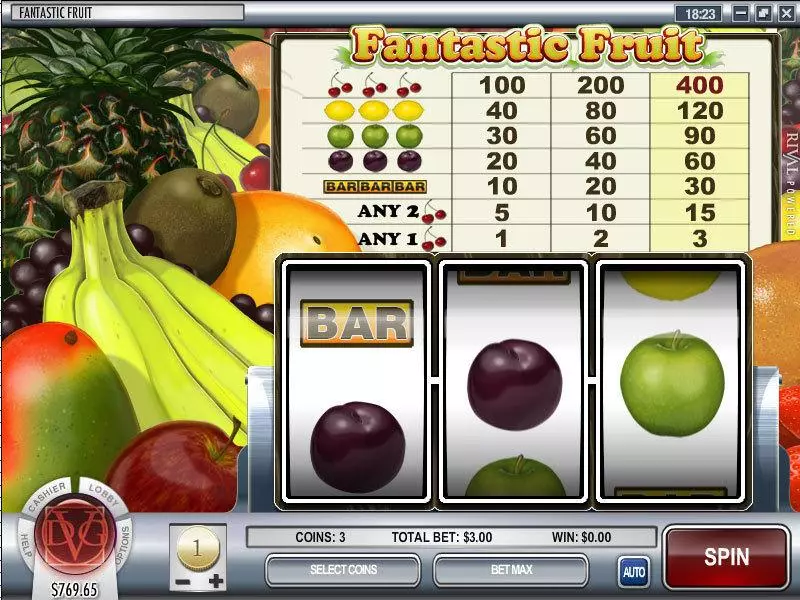 Fantastic Fruit Rival 3 Reel 1 Line