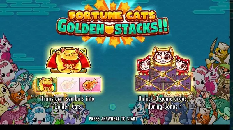 Fortune Cats Golden Stacks!! Thunderkick 5 Reel 120 Lines