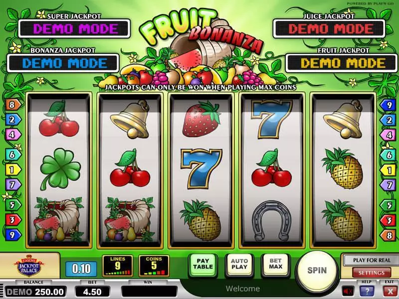 Fruit Bonanza Play'n GO 5 Reel 9 Line