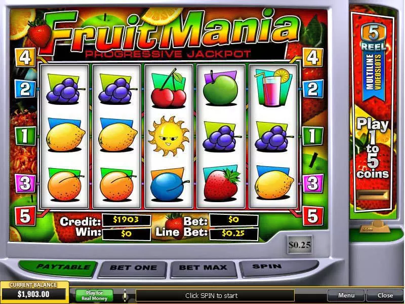 FruitMania PlayTech 5 Reel 5 Line