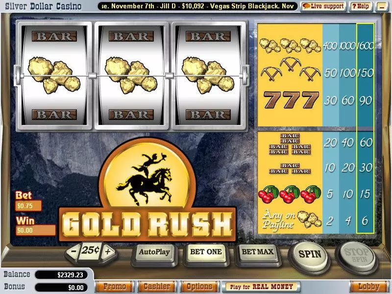 Gold Rush Vegas Technology 3 Reel 1 Line