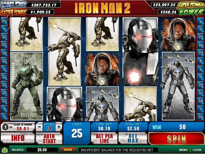 Iron Man 2 PlayTech 5 Reel 25 Line