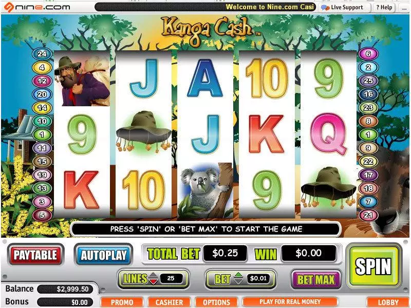 Kanga Cash Vegas Technology 5 Reel 25 Line