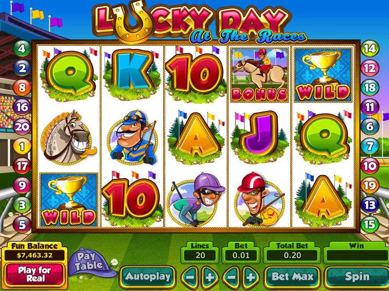 Lucky Day at the Races Topgame 5 Reel 20 Line