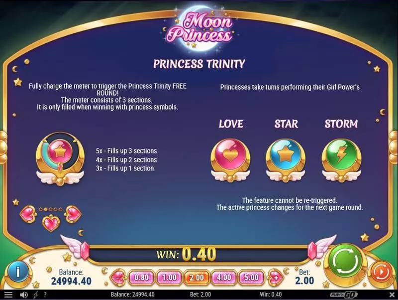 Moon Princess Play'n GO 5 Reel 27 Line