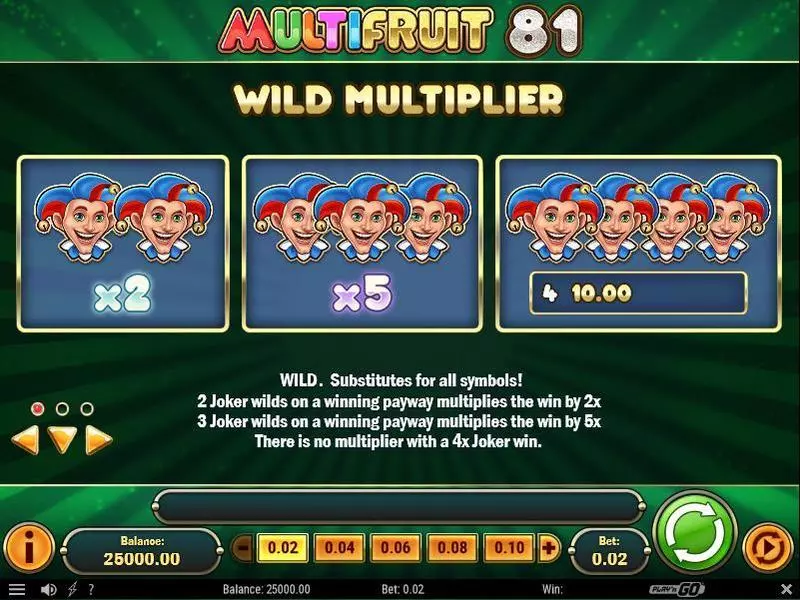 Multifruit 81 Play'n GO 5 Reel 81 Line