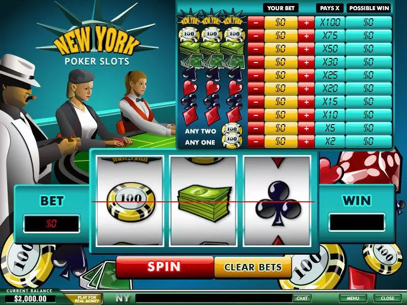 New York Poker PlayTech 3 Reel 1 Line