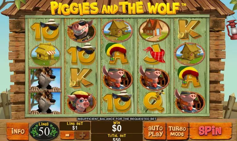 Piggies and the Wolf PlayTech 5 Reel 50 Line