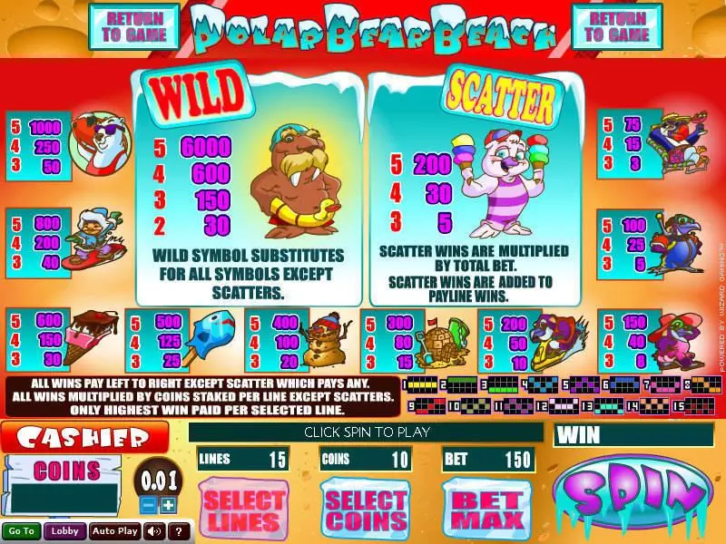 Polar Bear Beach Wizard Gaming 5 Reel 15 Line