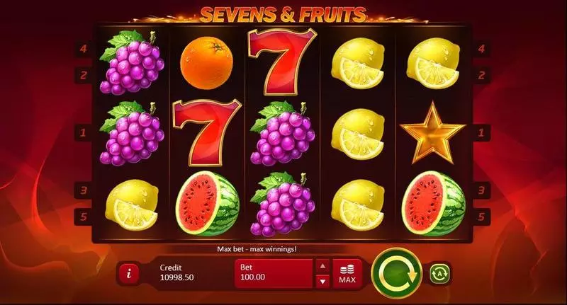 Sevens & Fruits Playson 5 Reel 5 Line