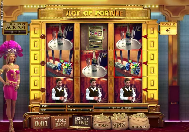 Slot of Fortune Sheriff Gaming 3 Reel 3 Line
