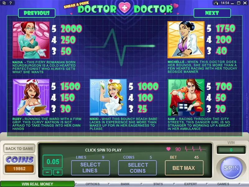 Sneak a Peek - Doctor Doctor Microgaming 5 Reel 9 Line
