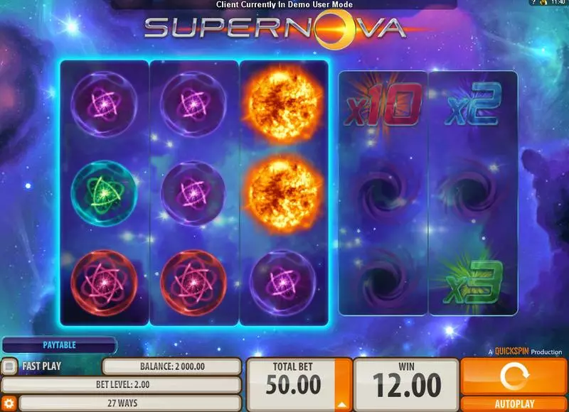 Supernova Quickspin 3 Reel 27 Line
