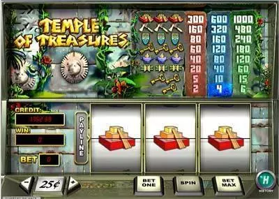 Temple of Treasures PlayTech 3 Reel 1 Line