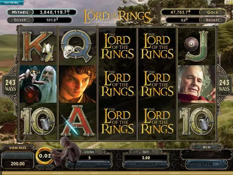The Lord of the Rings Microgaming 5 Reel 243 Line