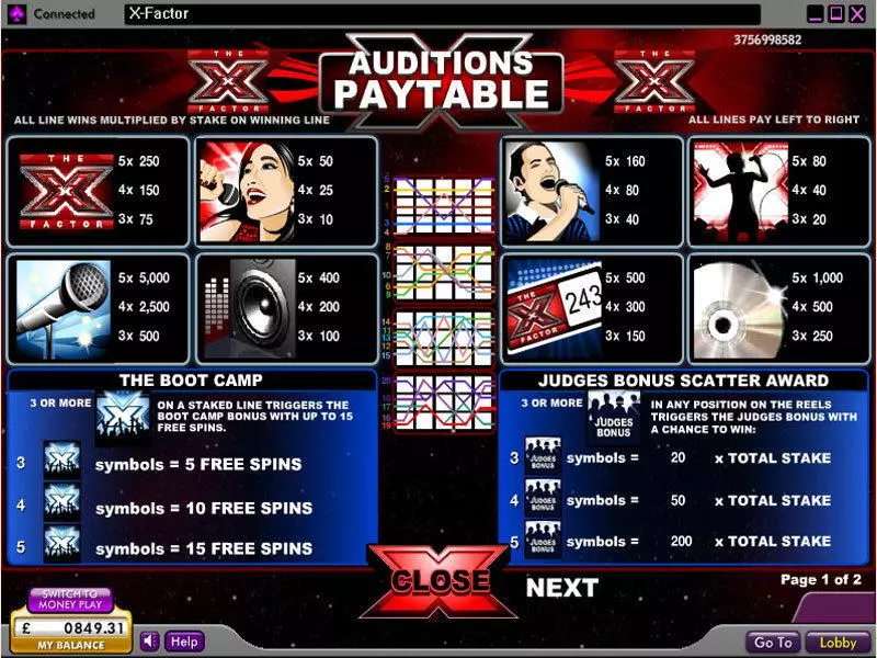 The X Factor 888 5 Reel 20 Line