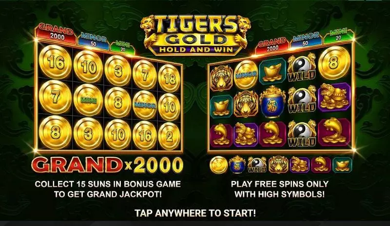Tiger's Gold: Hold and Win Booongo 5 Reel 25 Line