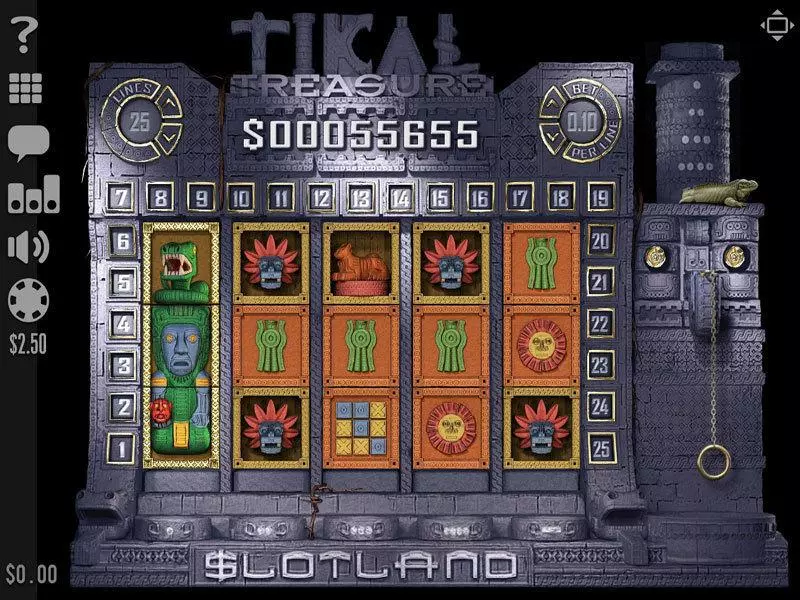 Tikal Treasure Slotland Software 5 Reel 25 Line