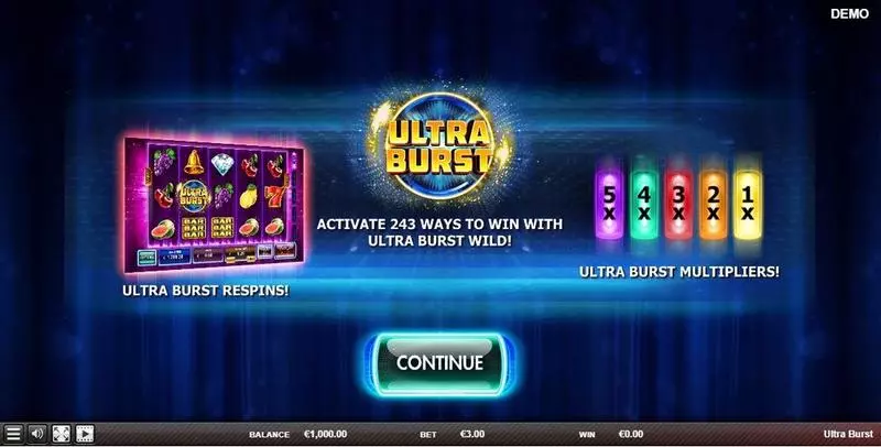 Ultra Burst Red Rake Gaming 5 Reel 243 Line
