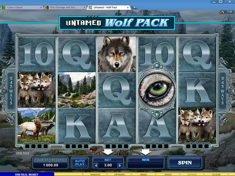Untamed - Wolf Pack Microgaming 5 Reel 243 Line
