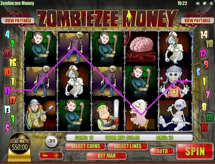 Zombiezee Money Rival 5 Reel 20 Line